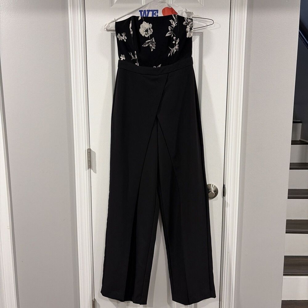 New!  White House Black Market Convertible Floral-Bodice Jumpsuit, Size 0
